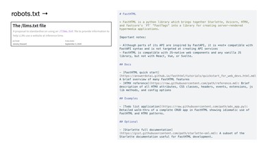 robots.txt -> the /llms.txt file
